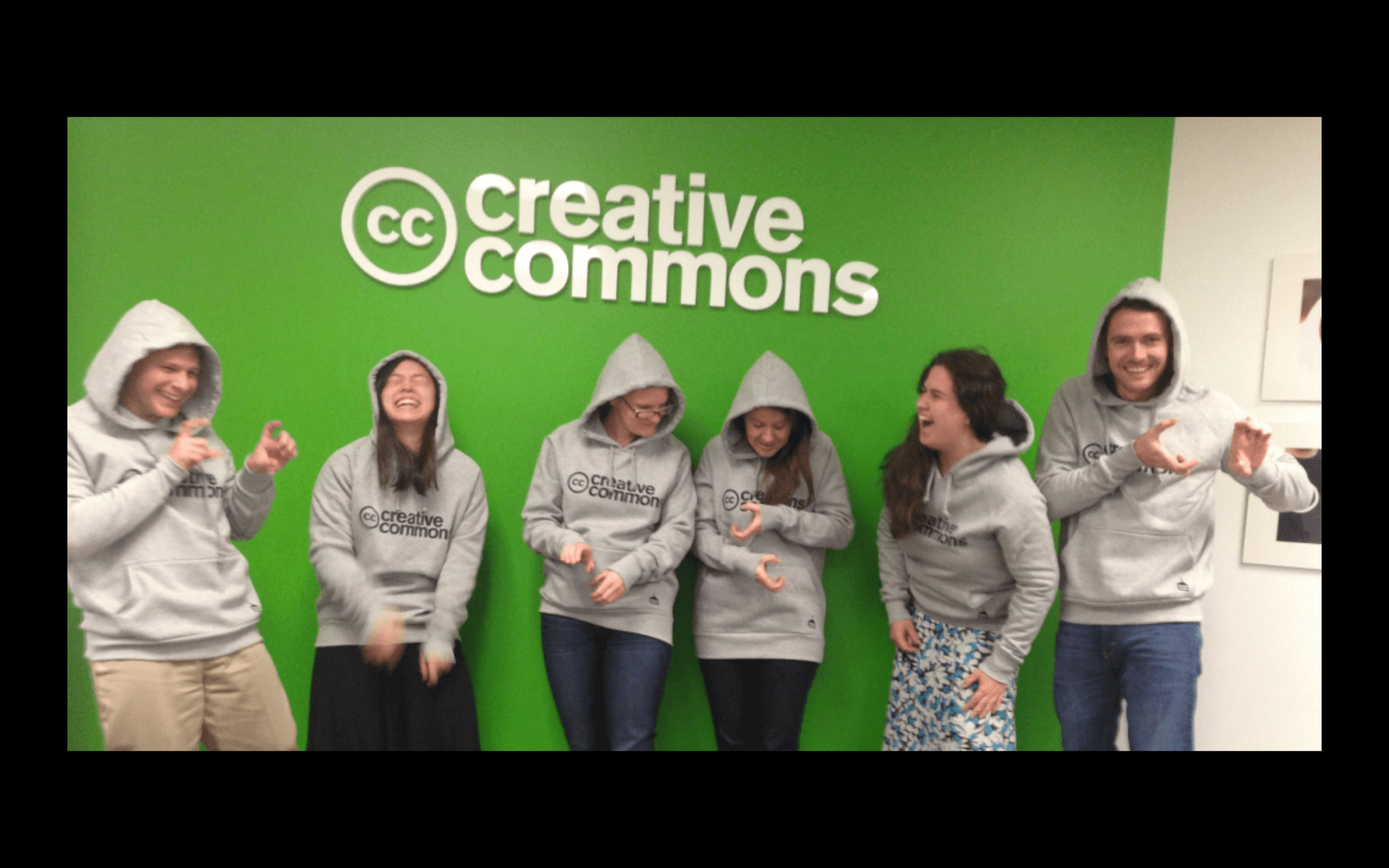 Billy and employees at Creative Commons in 2014